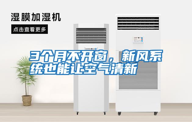 3個月不開窗，新風系統也能讓空氣清新