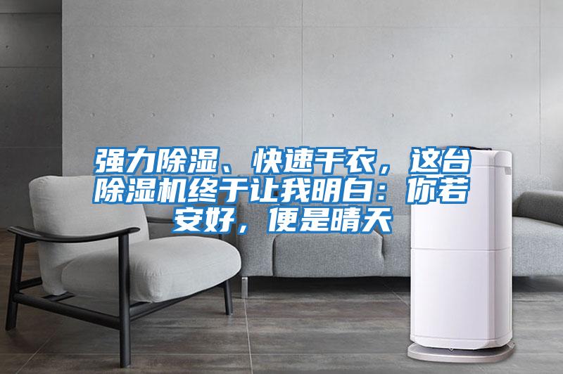 強力除濕、快速干衣，這臺除濕機終于讓我明白：你若安好，便是晴天